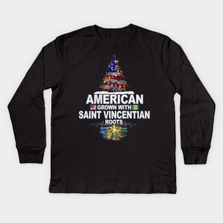 Christmas Tree  American Grown With Saint Vincentian Roots - Gift for Saint Vincentian From St Vincent And The Grenadines Kids Long Sleeve T-Shirt